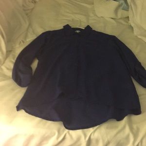 Dark blue long sleeve blouse